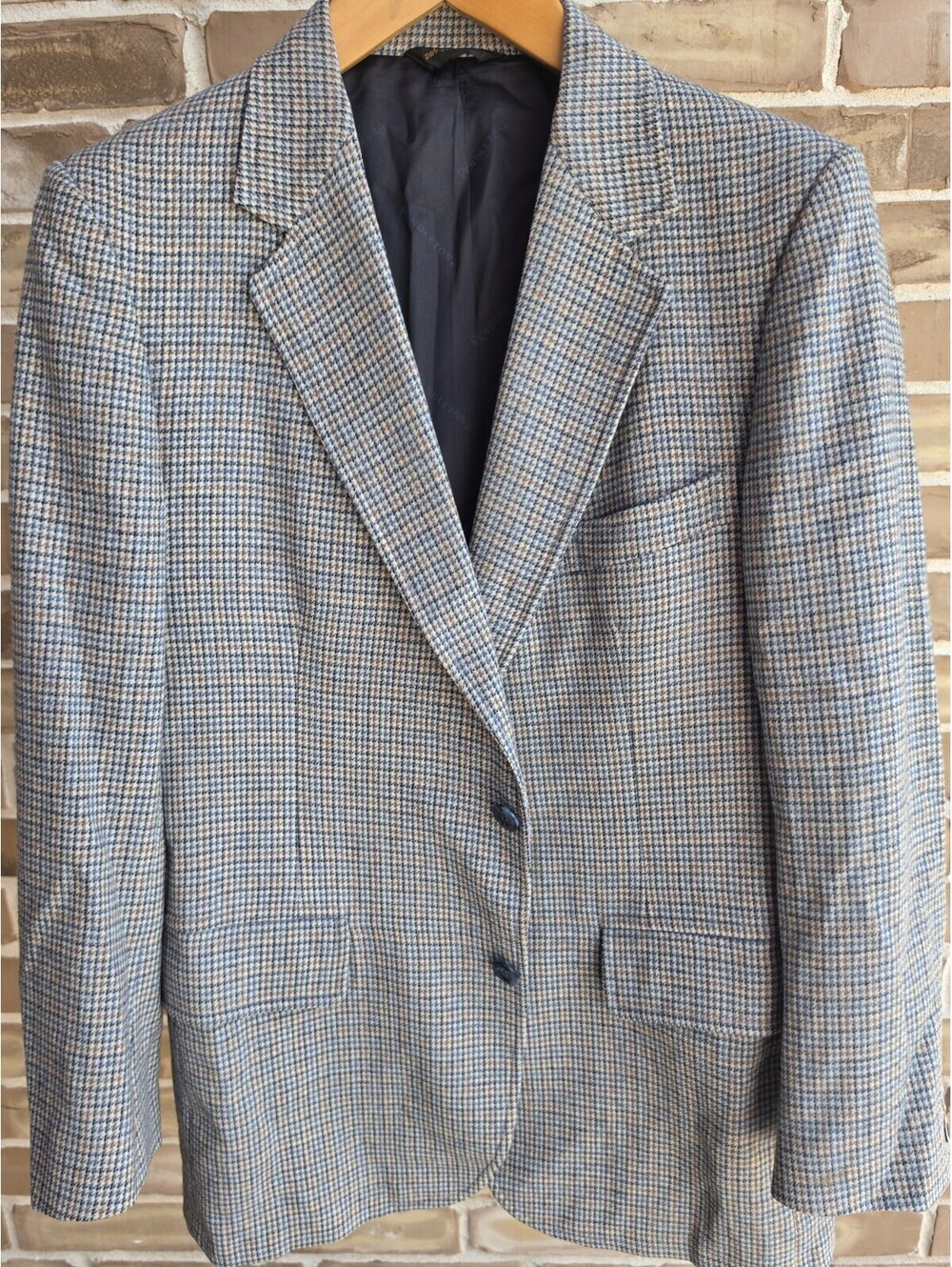Vintage Pendleton Blazer 42R USA Virgin Wool Houndstooth Check Sport Coat